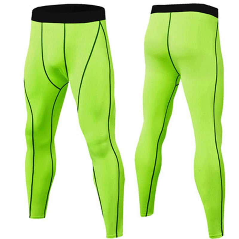 Men Compression Tight Leggings High Waist Lift Pants Fitness