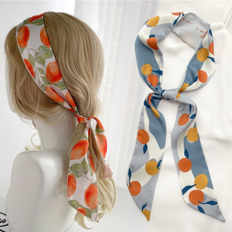 Fruit Print Satin Headband: Stylish Hair Accessory