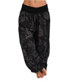 Floral Print Long Vintage Harem Beach Trousers