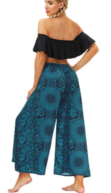 Slit Wide Leg Palazzo Casual Beach Vintage Pilate Pants