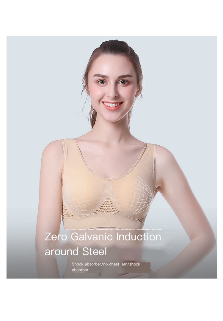 Cotton Breathable Wireless With Pads Seamless Bra