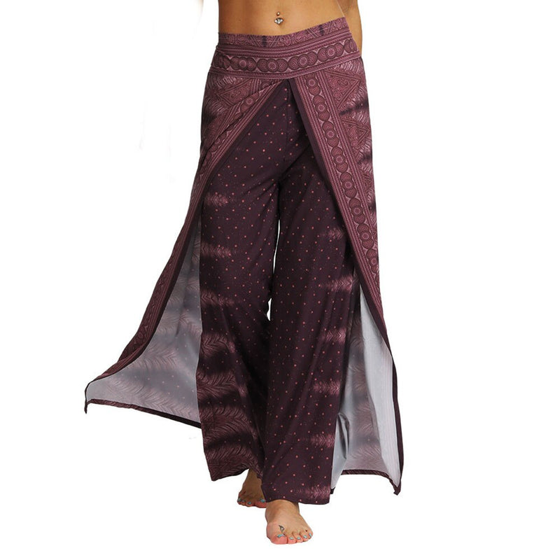 Women Palazzo Slit Wide Leg Beach Pants