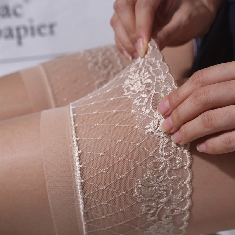 Oil Shine  Lace Top  Sexy Stockings