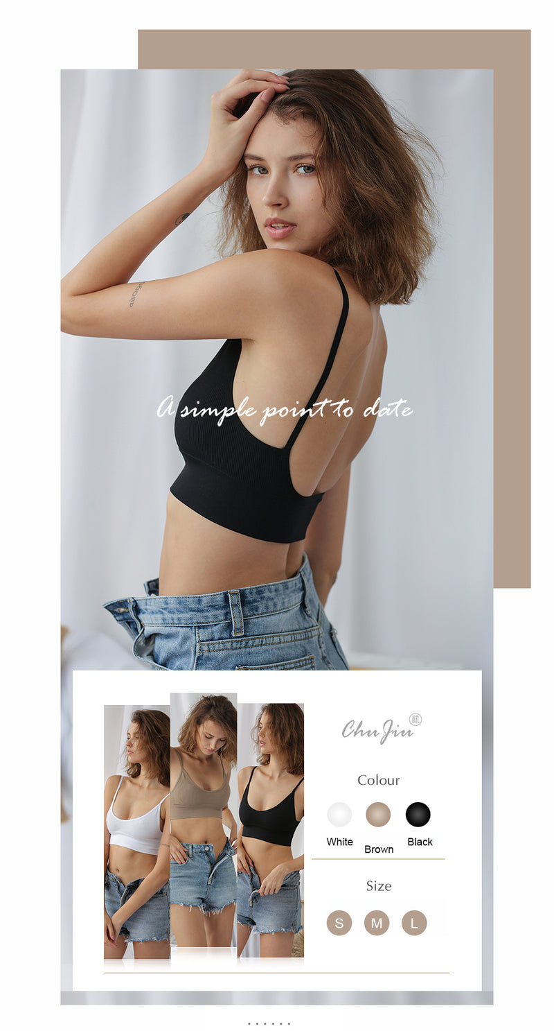 Sexy Low Back Backless Comfort Seamless Bra