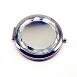 1Pc Luxury Crystal Makeup Mirror Portable Round Folded Compact Mirrors Gold Silver Pocket Mirror Making Up for Personalized Gift
