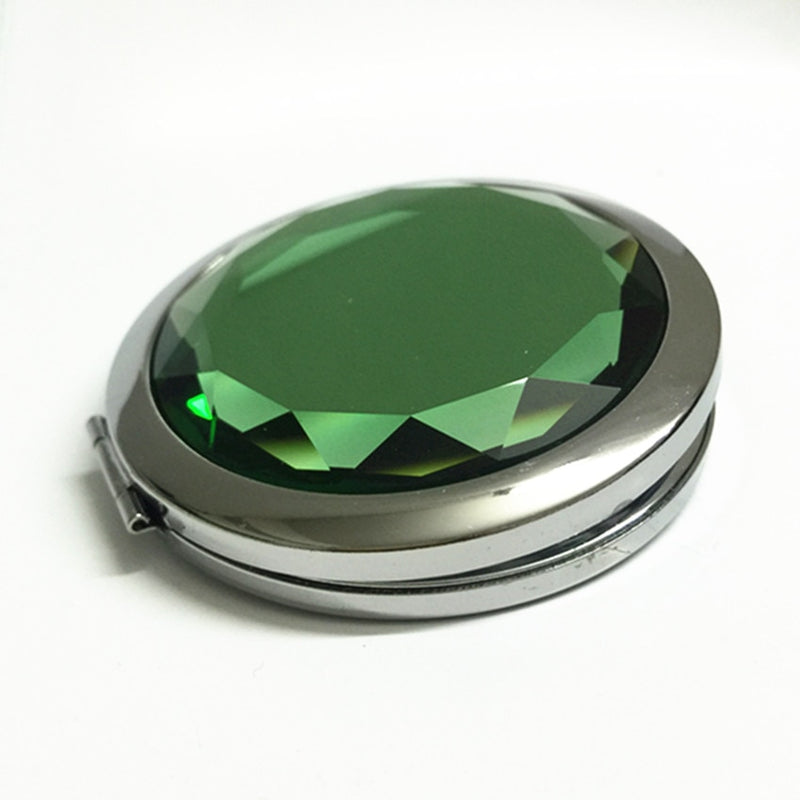 1Pc Luxury Crystal Makeup Mirror Portable Round Folded Compact Mirrors Gold Silver Pocket Mirror Making Up for Personalized Gift