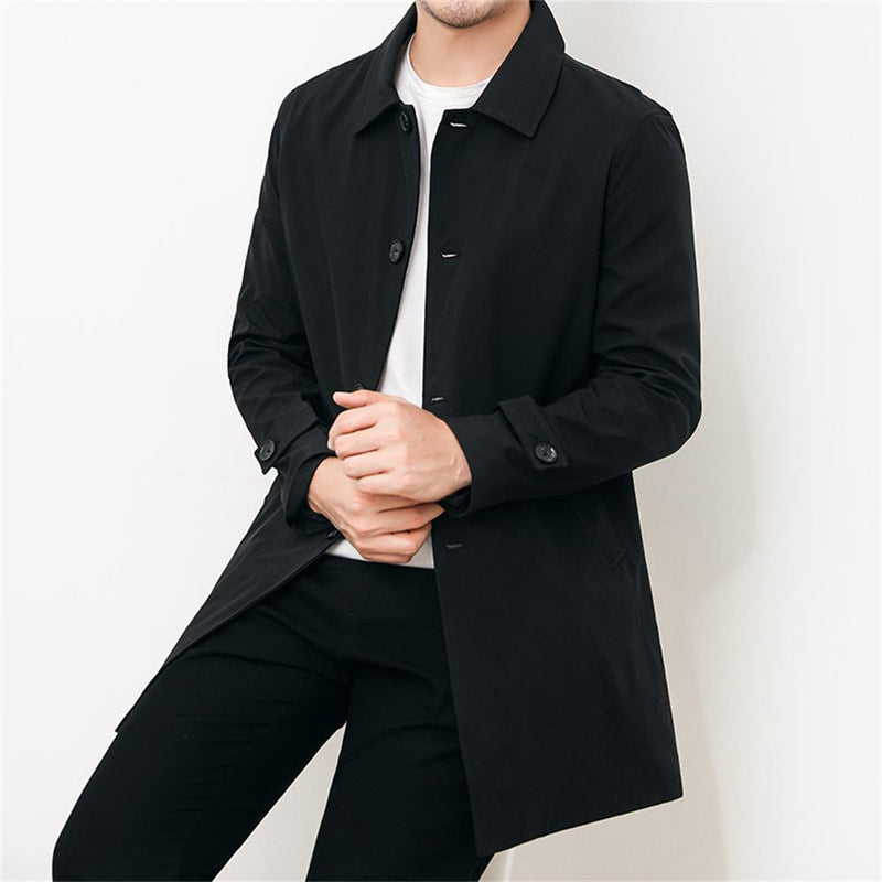 Business Men's Windbreaker Jacket Spring and Autumn Casual Men's Lapel Windbreaker