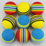 10pcs/bag EVA Foam Golf Balls  Indoor Practice Golf Soft Rainbow Ball
