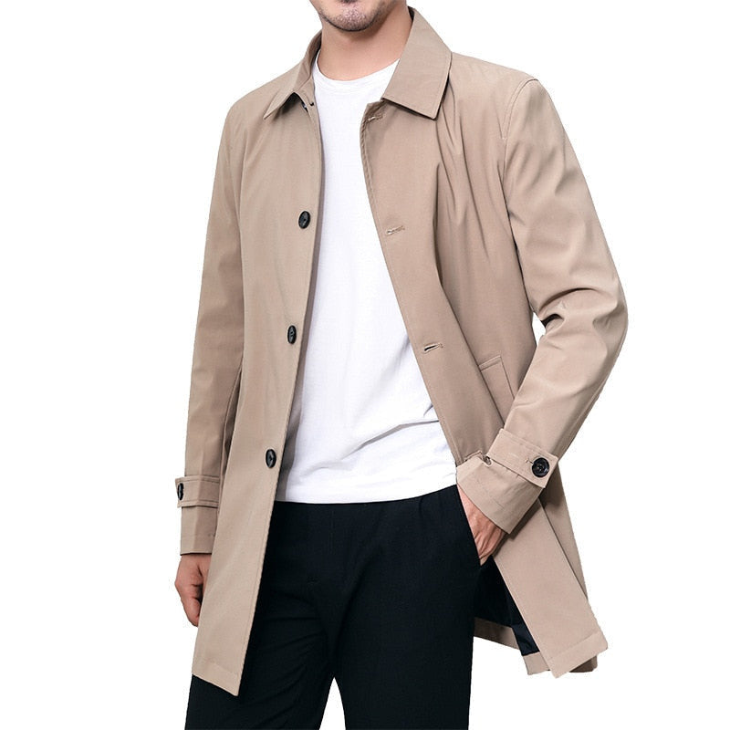 Business Men's Windbreaker Jacket Spring and Autumn Casual Men's Lapel Windbreaker