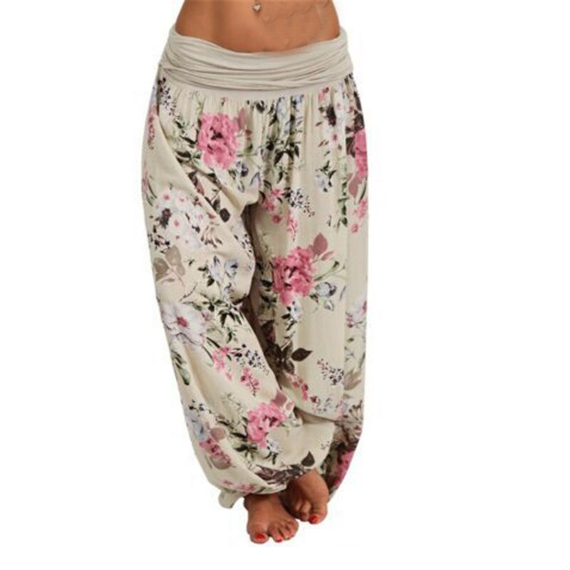 Floral Print Long Vintage Harem Beach Trousers