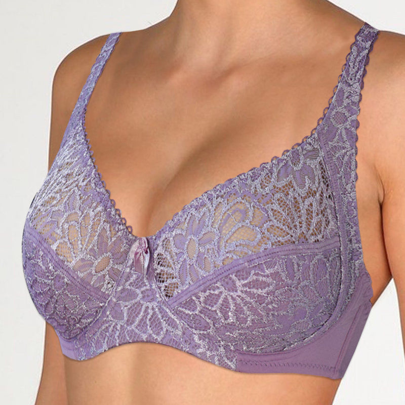 Lager Bosom Lace Perspective Embroidery Floral Brassiere