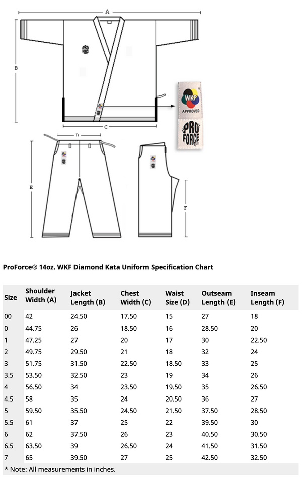 ProForce® 14oz. WKF Approved Diamond Kata Gi Top - 55/45 Blend
