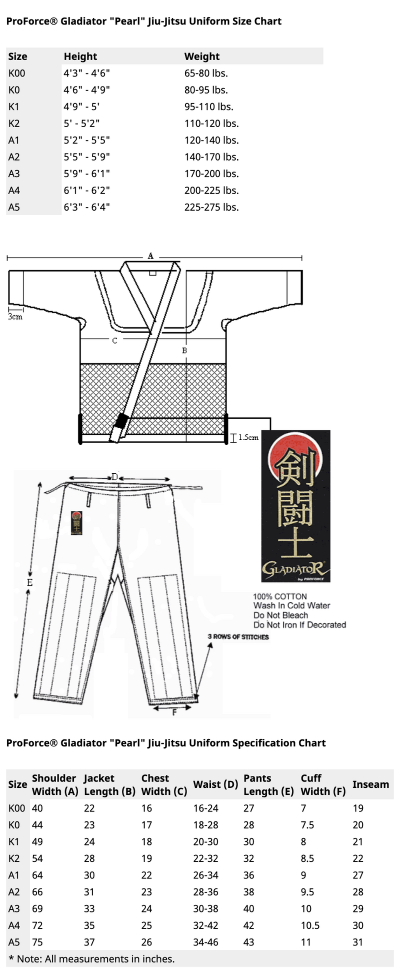 ProForce® Gladiator "Pearl" Jiu-Jitsu Uniform
