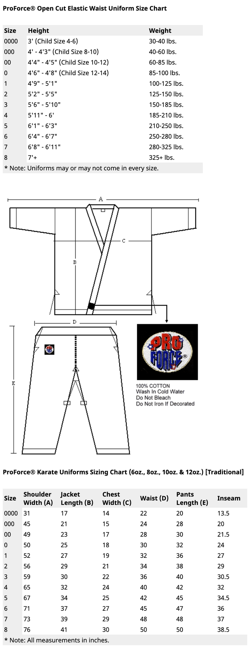 ProForce® 8 oz. Karate Uniform (Traditional Drawstring) - 100% Cotton