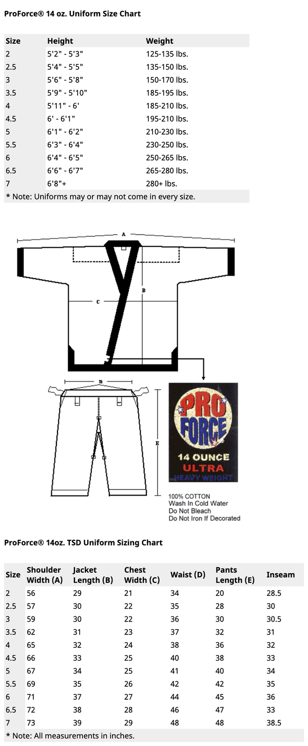 ProForce® 14 oz. TSD Master Uniform (Traditional Drawstring)