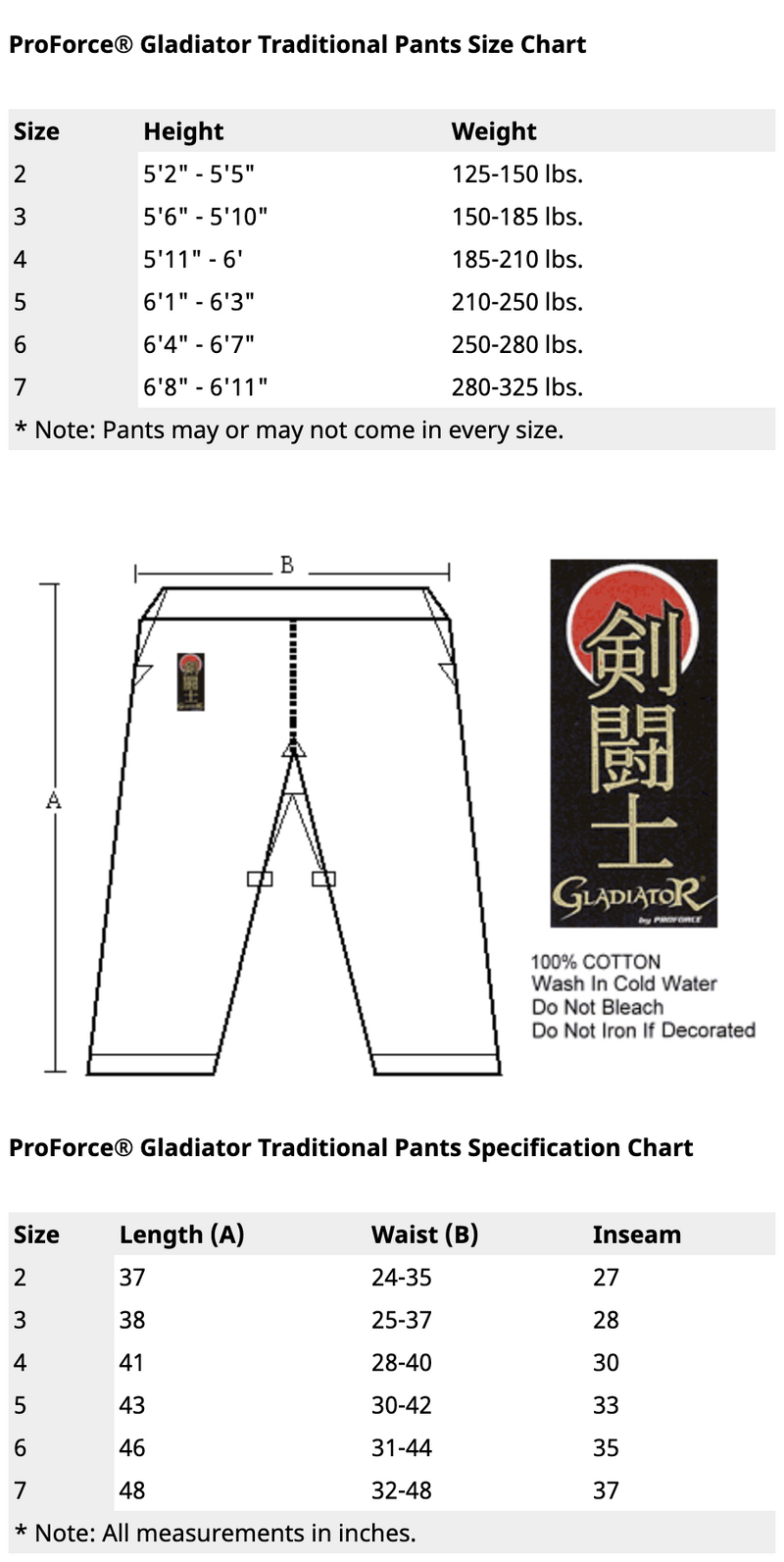 ProForce® Gladiator 14 oz. Karate Pants (Traditional Drawstring) - 100% Cotton