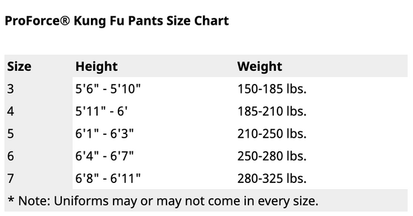ProForce® Kung Fu Pants (Elastic Waist)