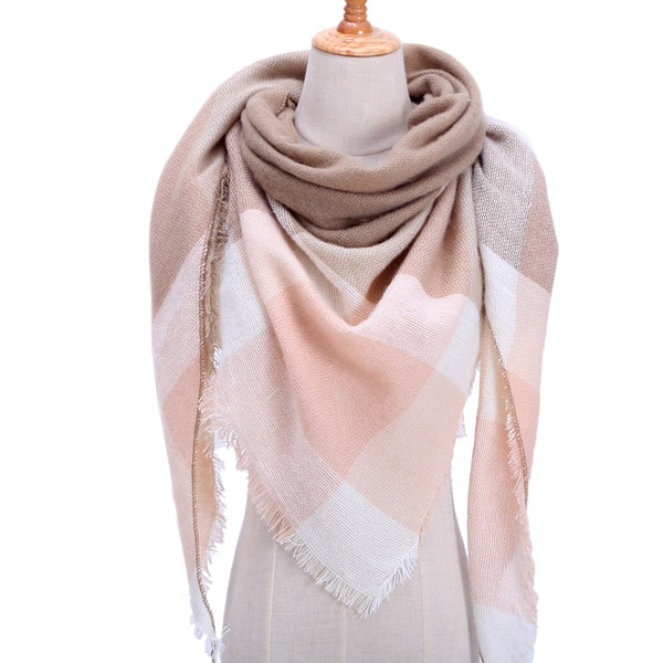 Retro Plaid Cashmere Winter Scarf