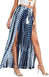 Female Leopard Wide Leg Straight Beach Pants