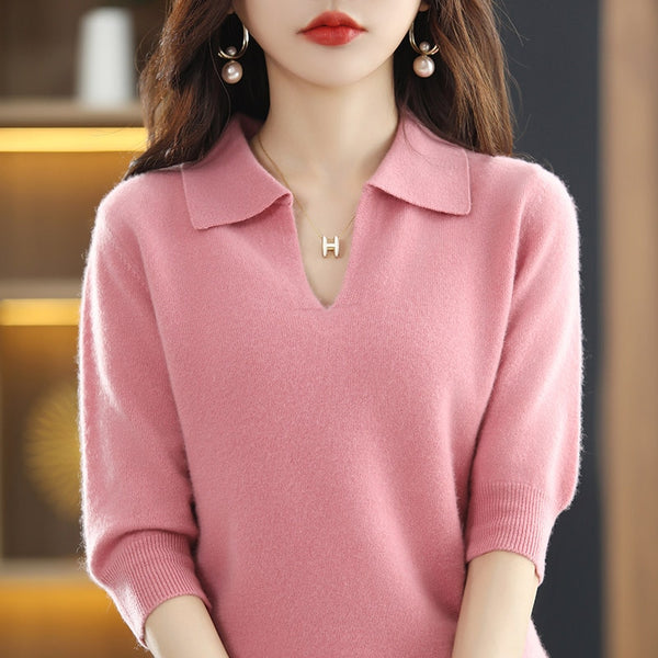 Cashmere Sweater Women's T-Shirt Pure Wool Knitted
