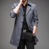 Men Trench Coats Superior Quality Male Fashion Outerwear Jackets Long Plus Size