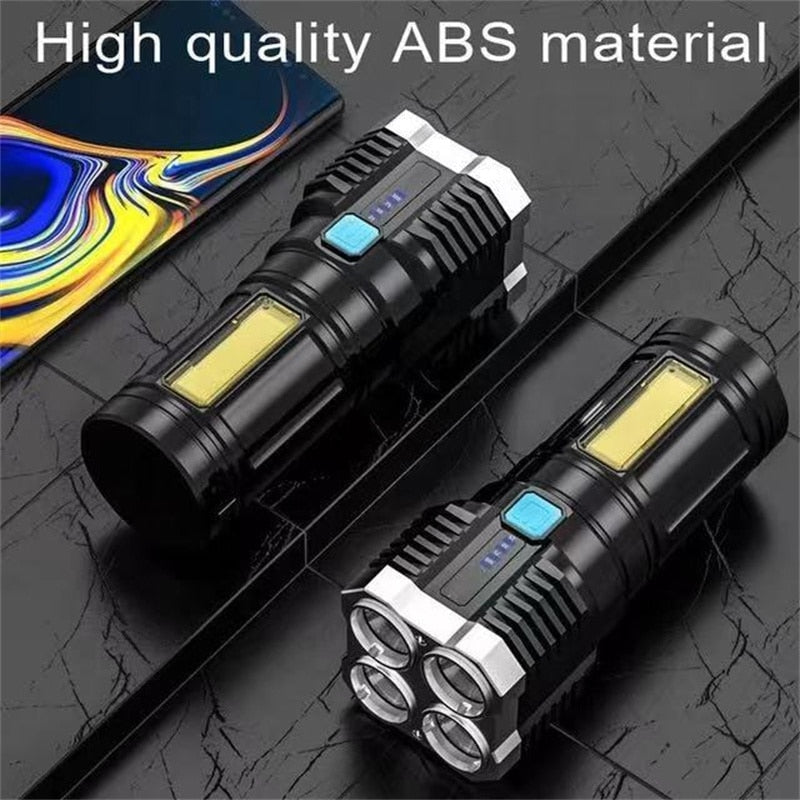 USB Rechargeable 4 LED  Flashlight