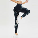 Seamless Tie Dye Yoga Pants Sports Leggings Women Sexy Hip Lift Fitness