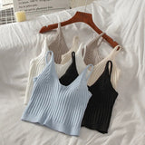 Crop Tops Knit Halter Tank Top