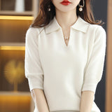 Cashmere Sweater Women's T-Shirt Pure Wool Knitted