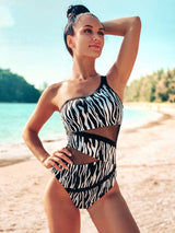 Andzhelika  One Shoulder One Piece Single shoulder Swimsuit
