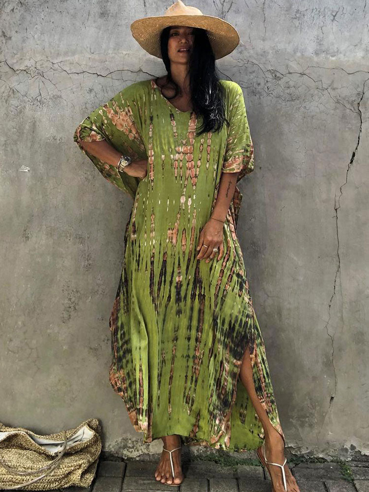 Bohemian Striped Print Beach Dress
