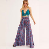 Print Pants High Waist Loose Casual Trousers Beach Pants