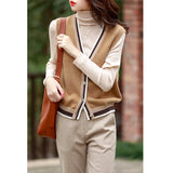 Cardigan Sweater Vest 2022 cashmere vest warm knit vest women