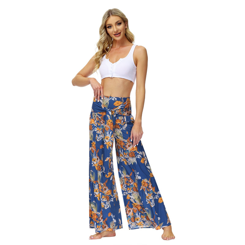 High Waist Flare Beach Trousers For Spring