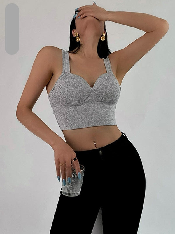 Streetwear Sexy Slim Corset Tube Cropped Feminino Sleeveless