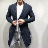 Mans knitted Coat long Cardigan Sweater Fashion Casual large jacket Trench Coat