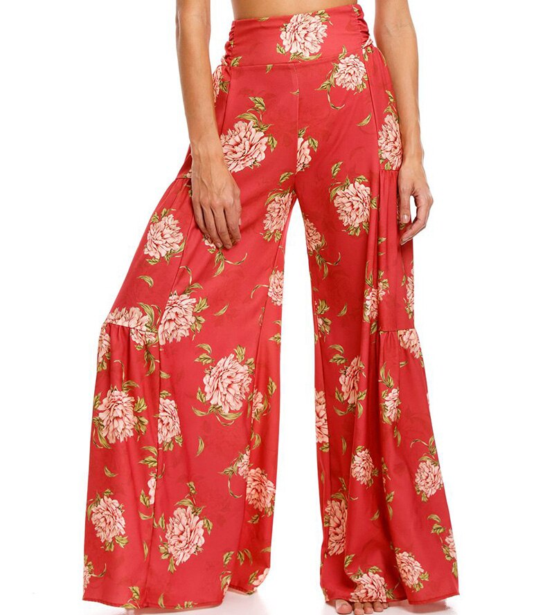Ethnic Tribal High Waist Loose Casual Trousers Beach Pant