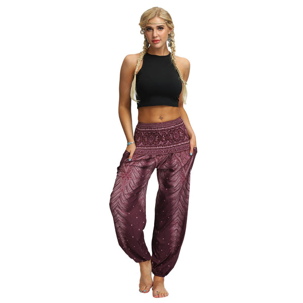 Casual Pants Print Loose Style Holiday Beach Pencil Pants
