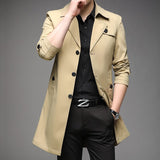 Men Trench Coats Superior Quality Male Fashion Outerwear Jackets Long Plus Size