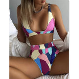 Lace Up Bandeau Push Up New African Print Thong