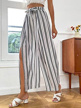 Female Leopard Wide Leg Straight Beach Pants