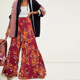 Ethnic Tribal High Waist Loose Casual Trousers Beach Pant
