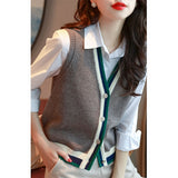 Cardigan Sweater Vest 2022 cashmere vest warm knit vest women