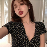T shirt Slim Short Sleeve High Waist Lady Tank Top