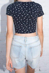 T shirt Slim Short Sleeve High Waist Lady Tank Top