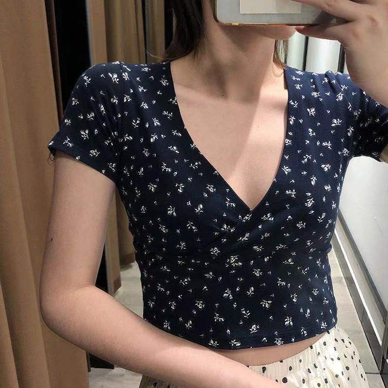 T shirt Slim Short Sleeve High Waist Lady Tank Top