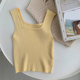 New Tank Top Solid Halter Crop Tops Women