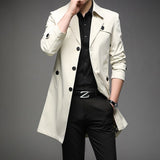 Men Trench Coats Superior Quality Male Fashion Outerwear Jackets Long Plus Size