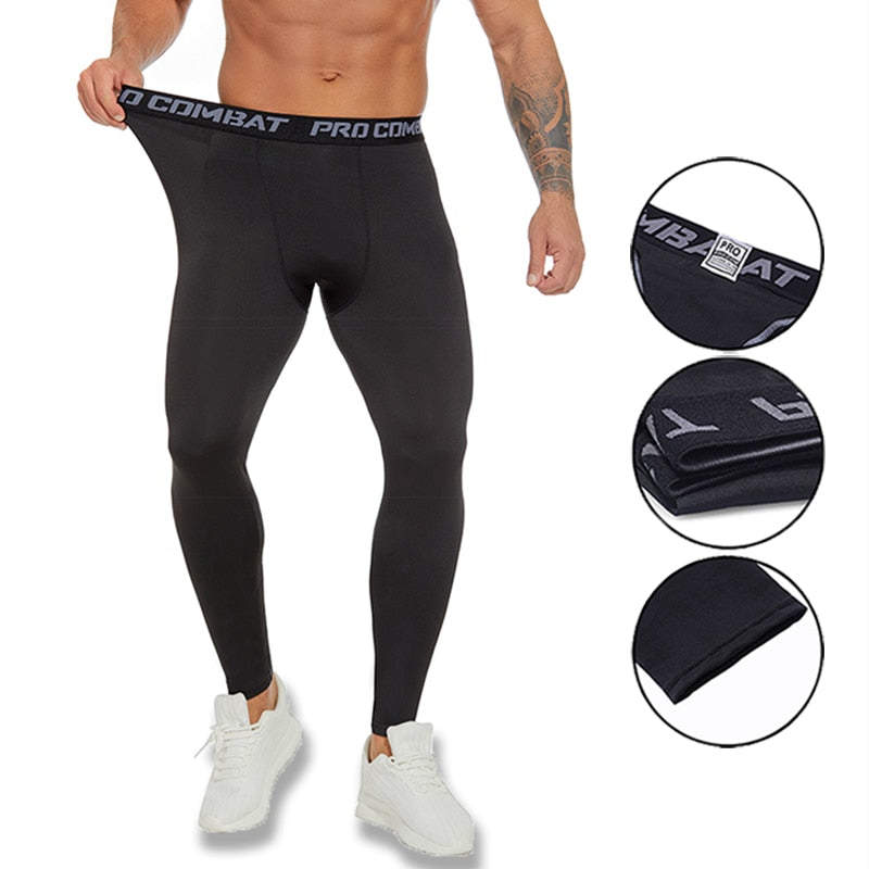 Mens Compression Leggings Running Gym 3XL Tights Basketball Leggings