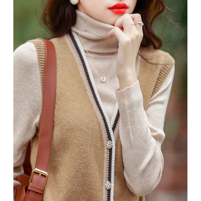 Cardigan Sweater Vest 2022 cashmere vest warm knit vest women